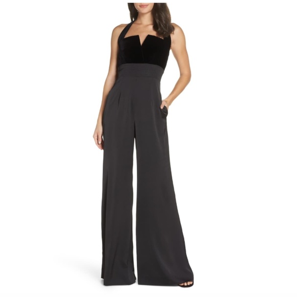 Jill Stuart Pants - NWT! Jill Stuart Velvet Halter Flare Leg Jumpsuit 0